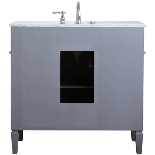 Elegant Decor Williams 36" Single Marble Top Bathroom Vanity in Gray - Picture 7 of 16