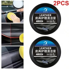 2PCS Leader Cleaning and Care Cream & Cleaning Paste for Leather Care Automotive