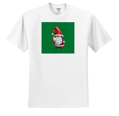 3dRose, Norwegian Nisse Gnome Gonk Holding A Glass Of Egg Nog, T-Shirt