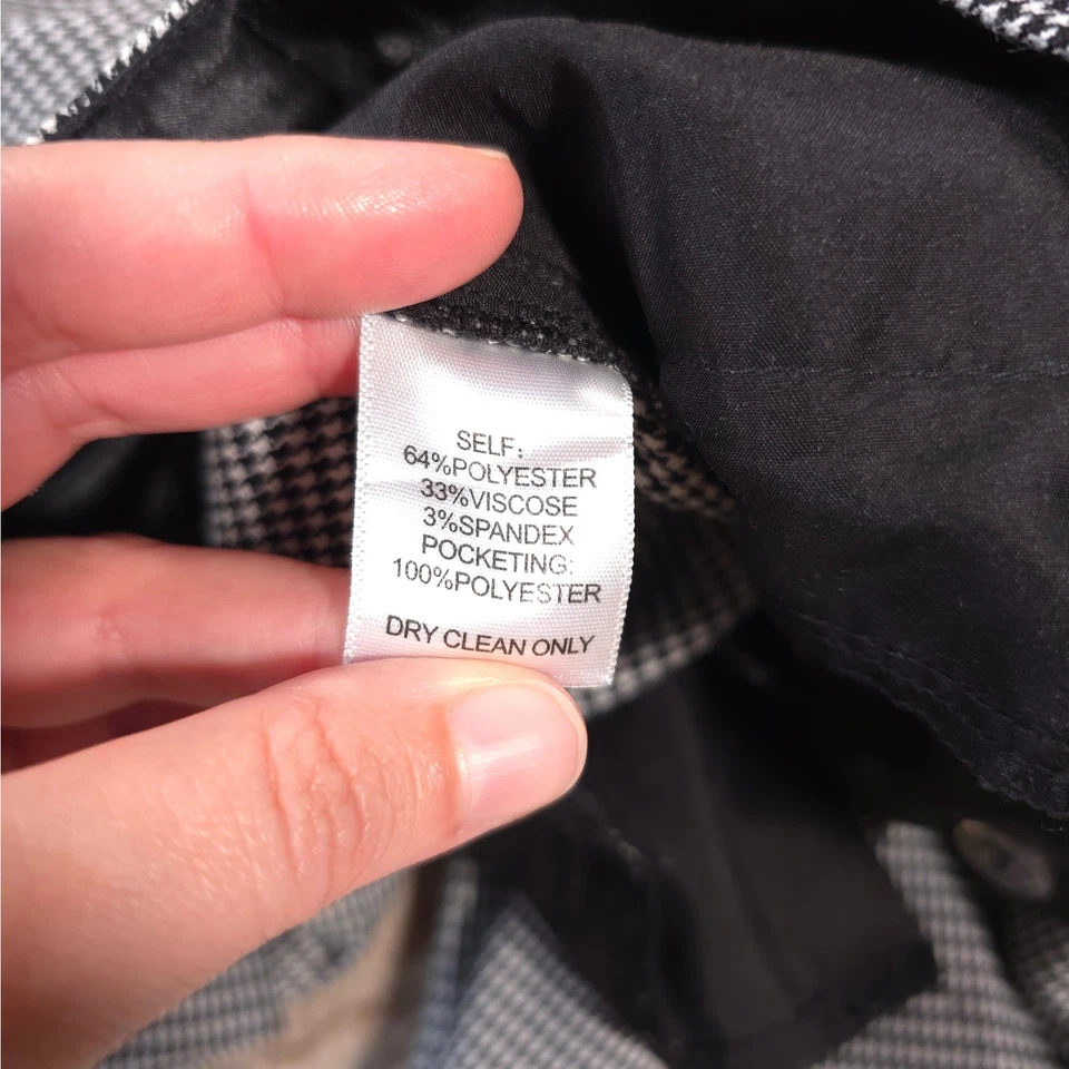 Pantalones de vestir a cuadros pata de gallo pierna ancha mercado negro de la Casa Blanca para mujer talla 10 Foto 4 de 4