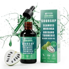 VYXION Pure Soursop 10 in 1 Liquid DropsExtract-Seamoss,Moringa,Black SeedOil,Tu