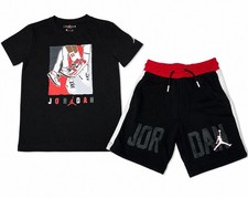 BOY S JORDAN JDB GYM 23 BLOCKED FT SHORT AND SHIRT Tracksuit Set Size Small