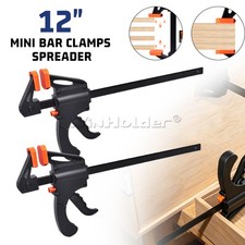 2 x One-Handed Mini Bar Clamp 300mm / 12" Wood Working F Clamps Spreader Quick