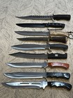 9 Fixed Blade Bowie Hunting Knives Lot Tactical Survival Outdoor Sheath Set — photo 1