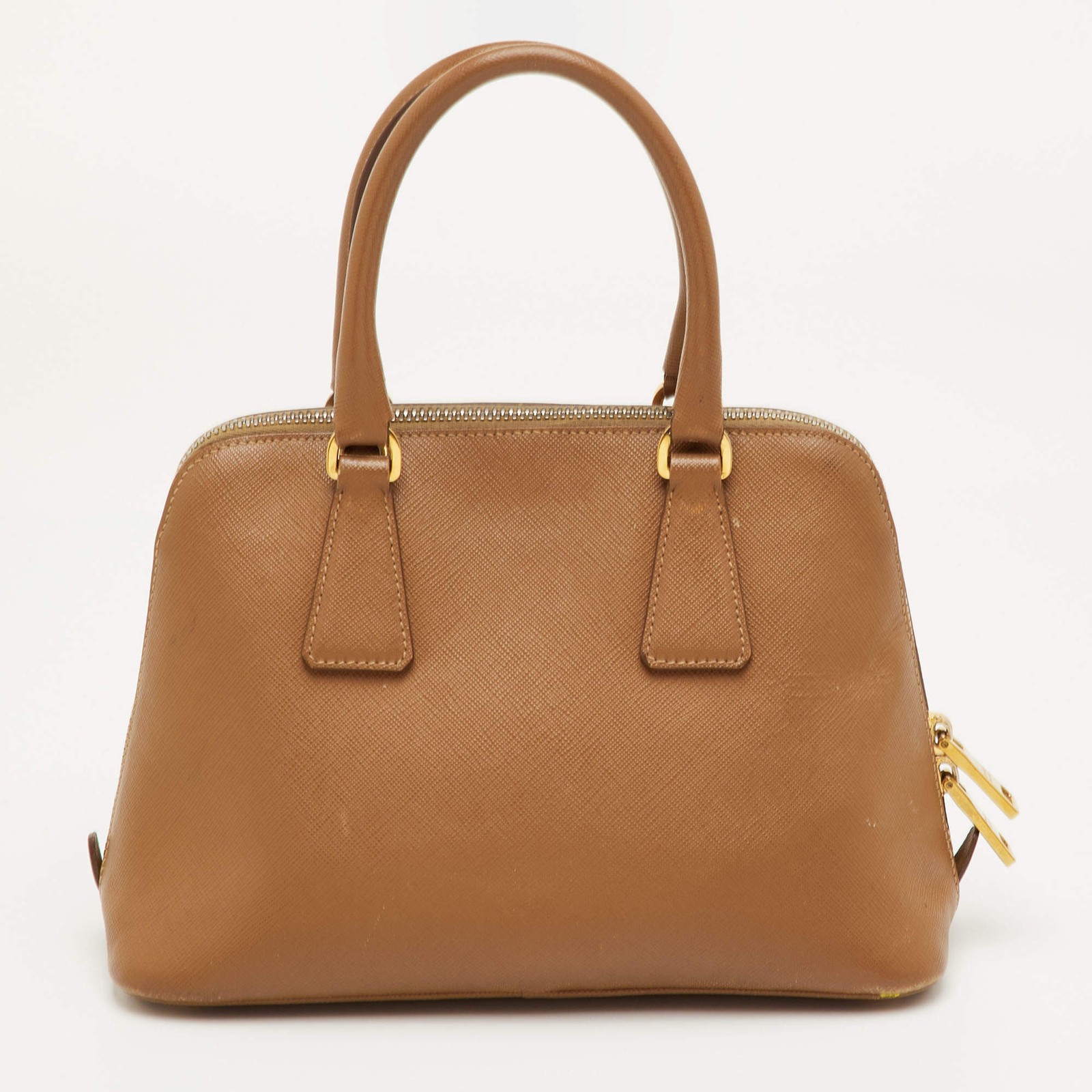 Prada Promenade Small Brown Saffiano Lux Leather Satchel thumbnail 4