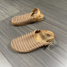 Reef Closed Toe Slip On Mule Sling back Woven Slides Brown CJ2522 Women’s Size 9