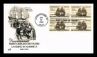 DR JIM STAMPS US COVER GERMAN IMMIGRATION TRICENTENNIAL FDC BLOCK OF 4