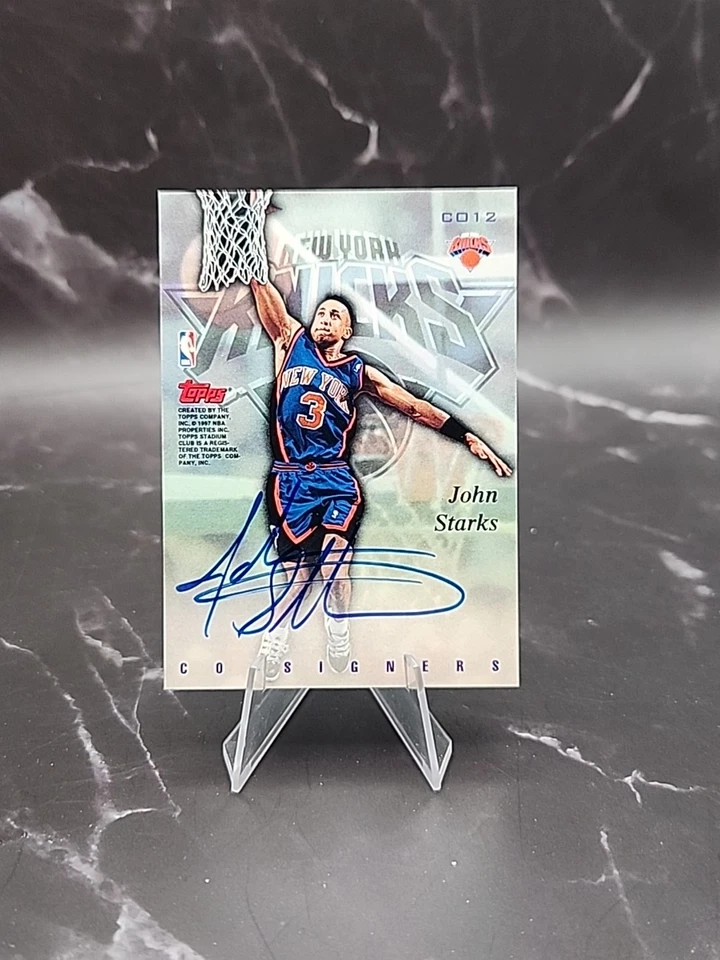 КАРЛ МАЛОН ДЖОН СТАРКС 1997-98 Topps Stadium Club Co-Signers Двойной Авто Джаз NY - Изображение 2 из 4