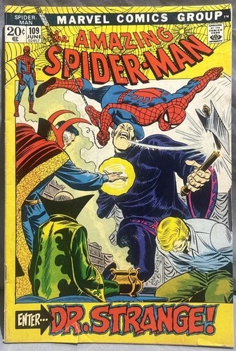 Amazing Spider-Man 109 (1972) – Dr. Strange Guest Issue – Marvel VG