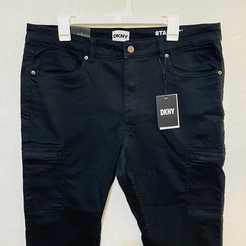 DKNY Mens Size 36x30 Stanton Slim Fit Ultimate Stretch Black 5 Pockets Pants - Picture 2 of 14