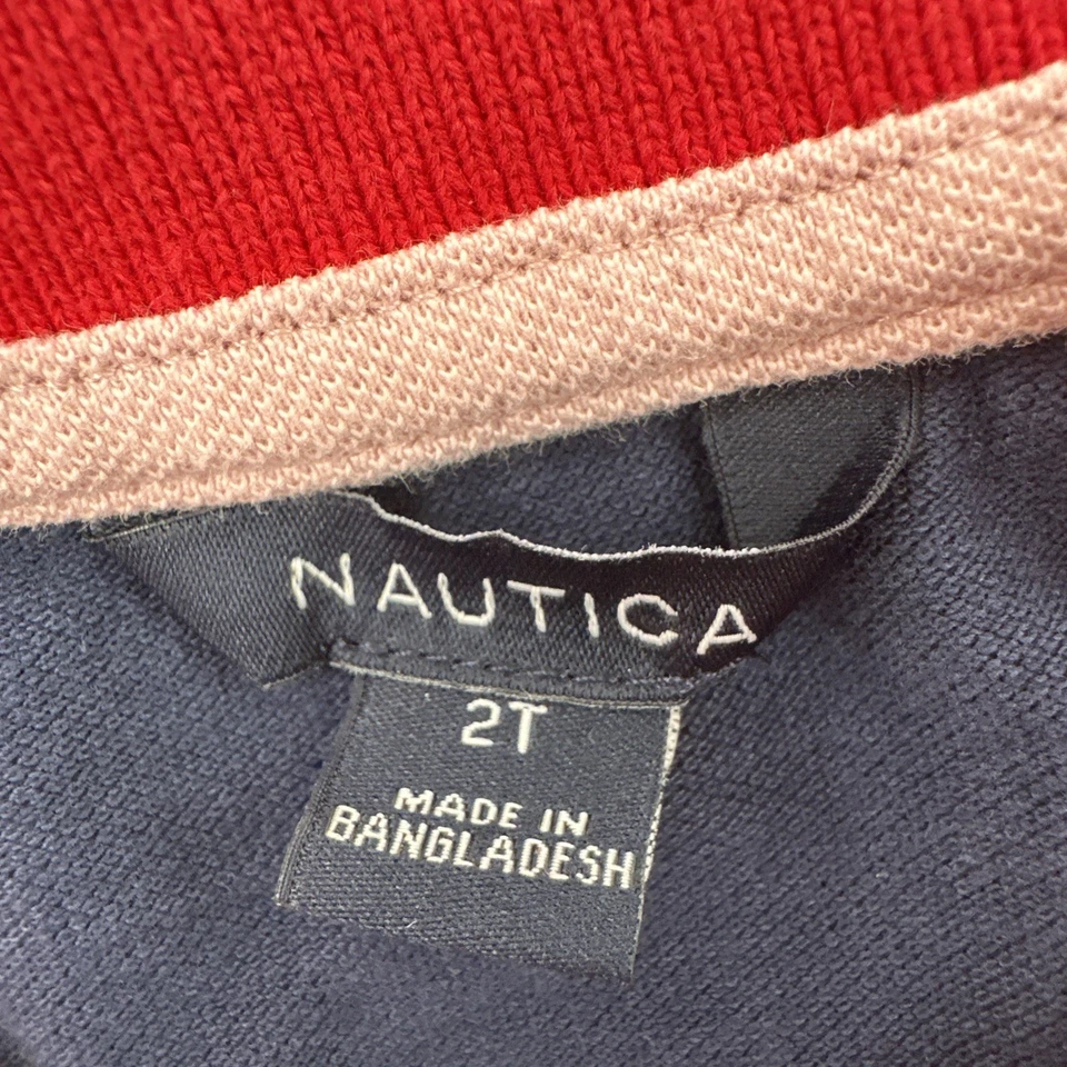 Vestido polo Nautica para niñas pequeñas talla 2T logotipo multicolor 100 % algodón. #37509 Foto 3 de 4