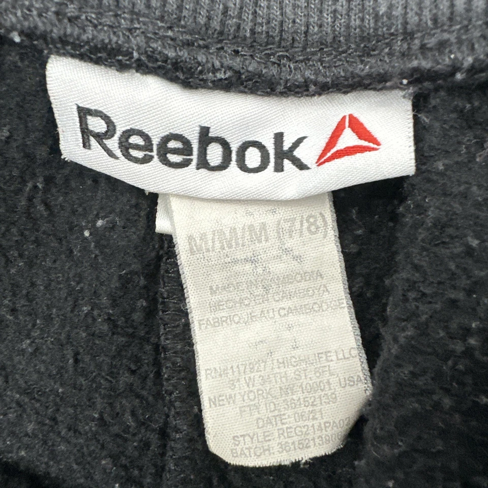 Calça de moletom Reebok meninas M 7/8Y bolsos pretos logotipo. #36986 - Imagem 3 de 4