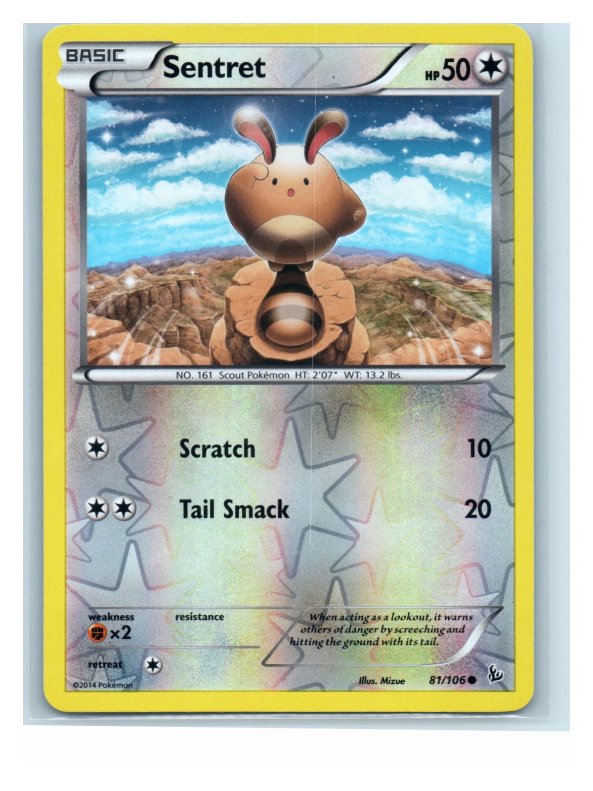 Sentret Reverse Holo 81/106 Common XY - Flashfire LP