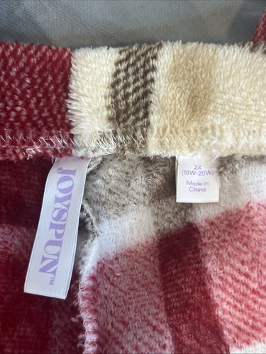 JoySpun Damengröße 2X (18W-20W) Weihnachten Pyjama Set rot Oberteil kariert Unterteil - Bild 9 von 13