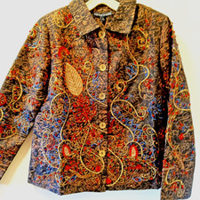 BEADED-EMBROIDERED-APPLIQUED TAYLORED BLAZER STYLED JACKET; SZ SMALL