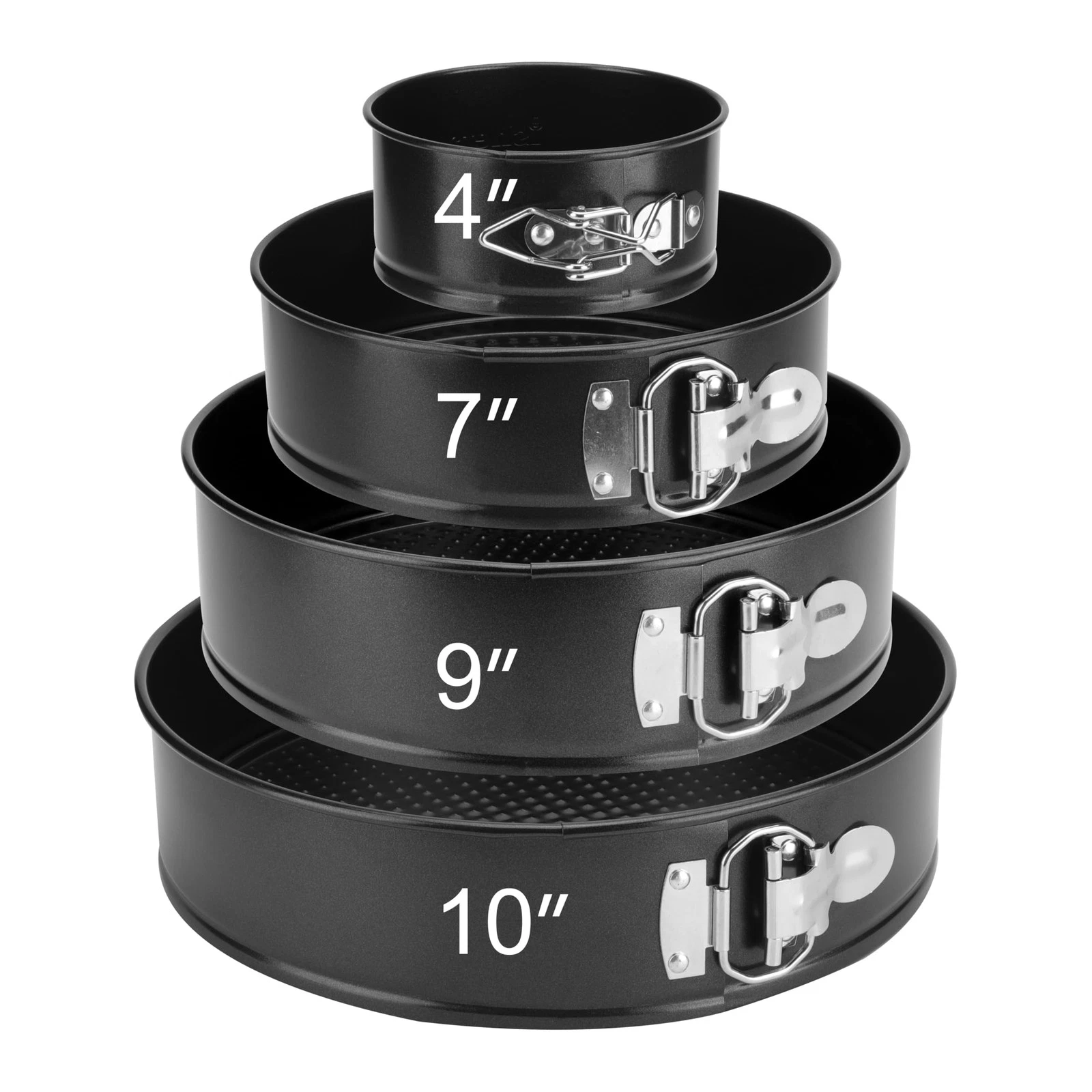 4Pcs 4" 7" 9" 10" Springform Cheesecake Pans Non Stick Cake Pans for Cheesecake