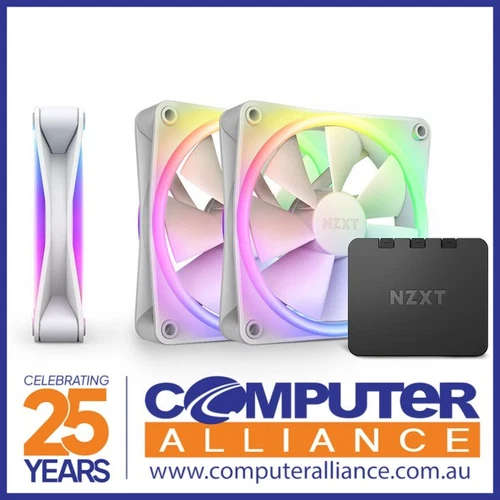 3 x 120mm NZXT F120RGB DUO White Case Fan RF-D12TF-W1