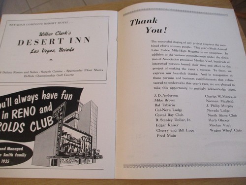 SELTEN 1958 Original offizielles RENNPROGRAMM ~ "LAKE TAHOE Mile High Regatta" ~ - Bild 10 von 15