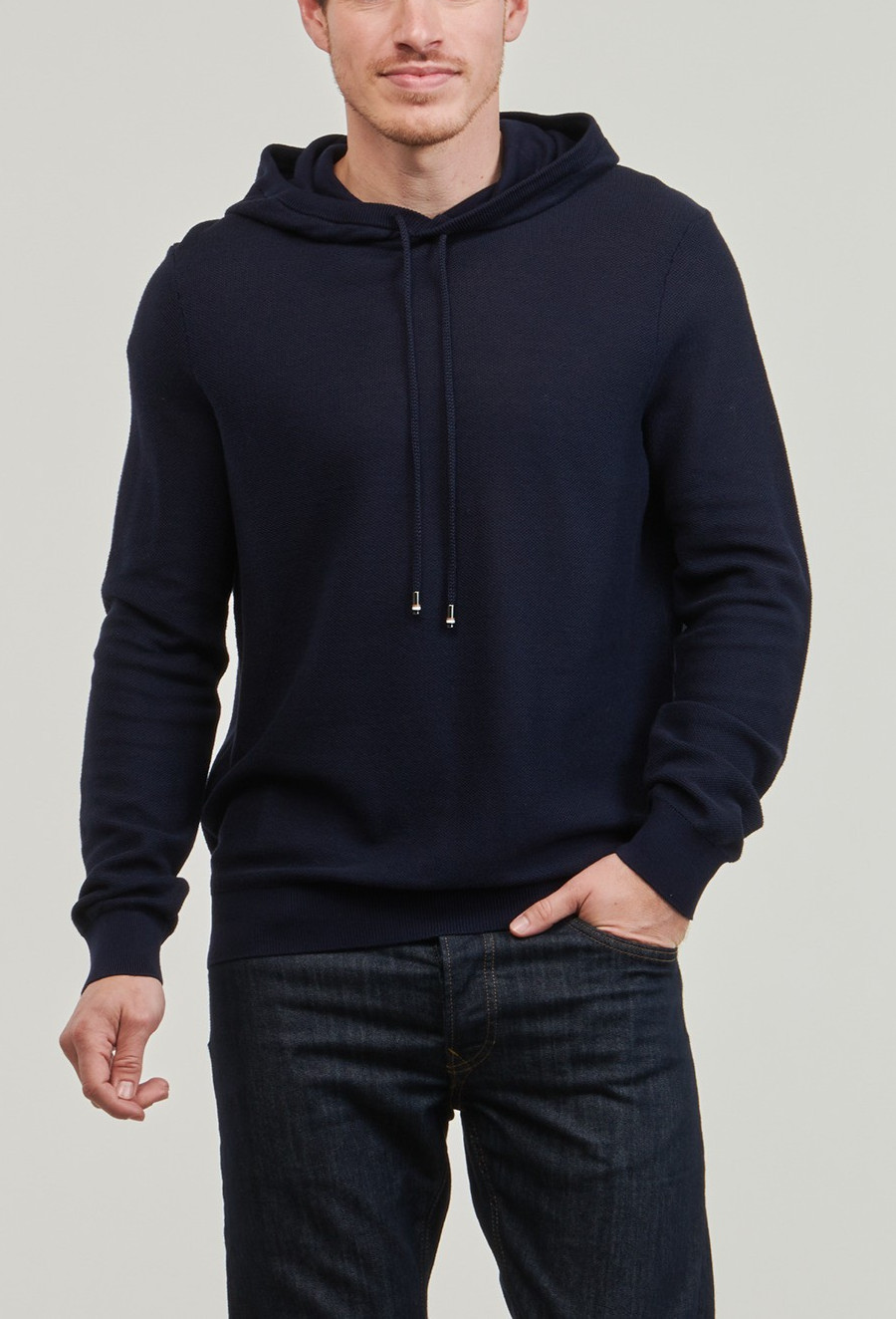 HUGO BOSS Trapani Hoodie Hooded Pullover Navy Blue Sz L 20190₽