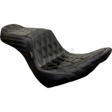 LePera Black Diamond Tailwhip Seat w/Chestnut Stitching.  LYR-590DD-CHET