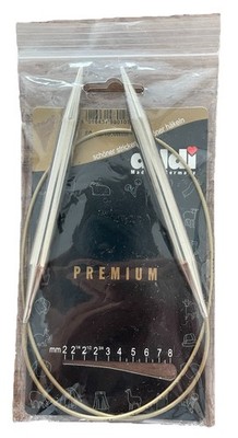 Addi Circular Knitting Needles US#15/32  10mm/80cm White Brass Tips Gold Cord