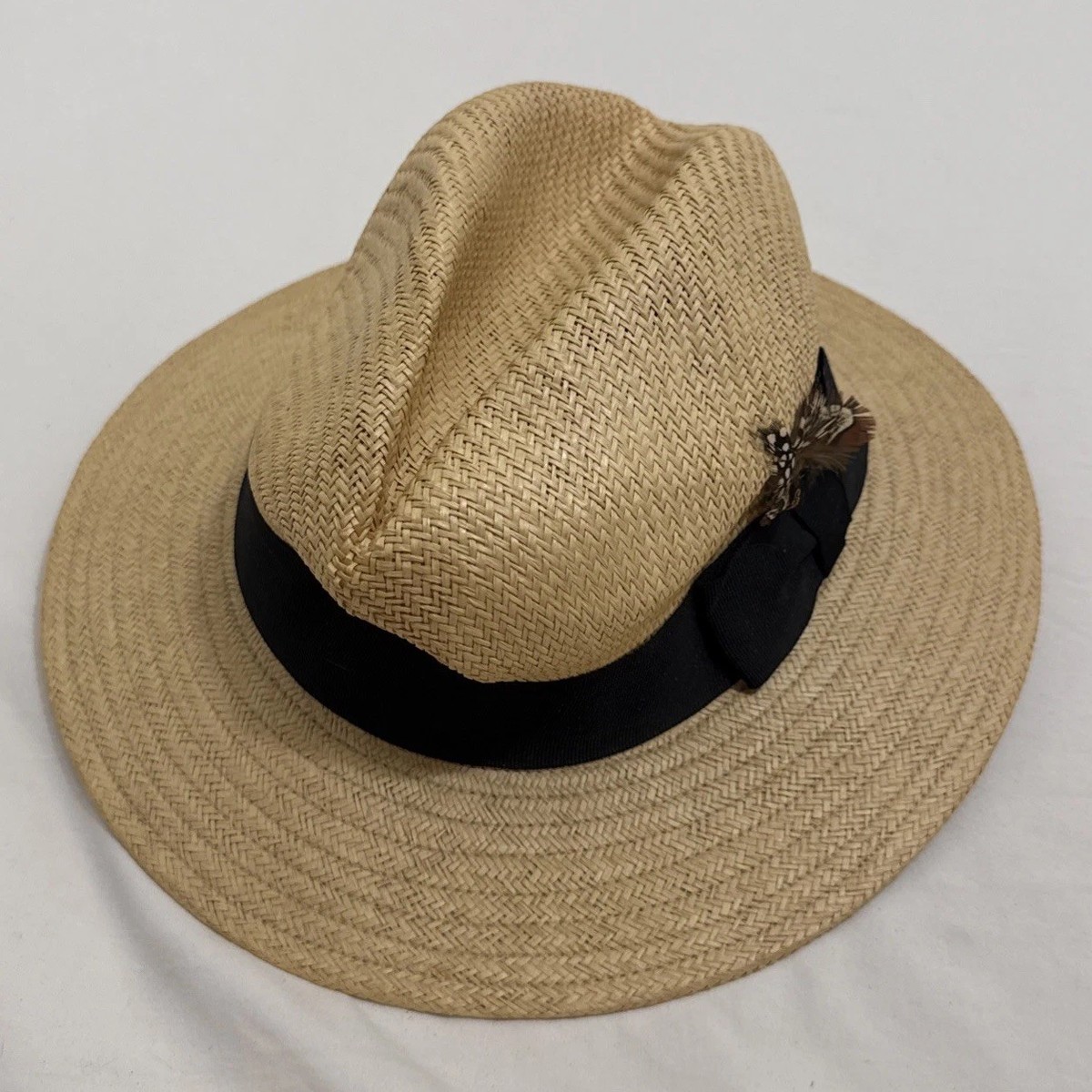 Milani Straw Fedora Hat Men display picture 2