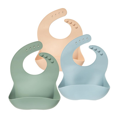 Silicone Baby Bibs Set of 3, BPA Free Waterproof Baby Bibs for Eating, Soft A...
