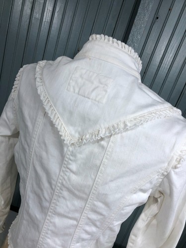Star Jeans Cotton White Medium Ladies Short Fashion Jacket Blazer - Picture 6 of 12