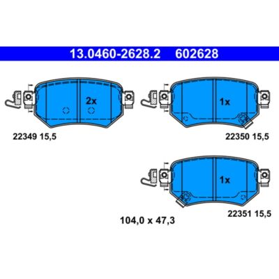 Bremsbelagsatz ATE 13.0460-2628.2, Hinten
