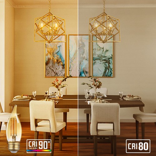 6-Pack Dimmable C35 LED Bulbs, Vintage Edison Bulb, 4.5W, 2200K Amber Warm - Picture 6 of 7