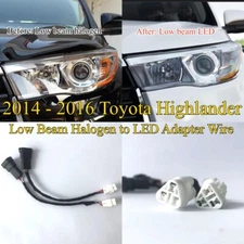 Adapter Wire for 2014-2016 TOYOTA Highlander Headlight LOW BEAM Halogen to LED