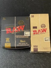 RAW BLACK KING SIZE SLIM INSIDE OUT  "BACKROLLING" 50 Pk + Bonus 50 Pack Classic