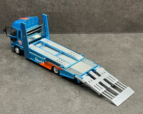 GCD 1:64 Blue Gulf Fuso Fighter Mk2 Double Deck Tow Model Diecast Metal Car - Picture 14 of 15