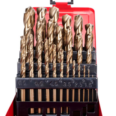 M35 HSS-Co 5% Cobalt High Speed Steel Metric Twist Drill Bit Set with Metal Case