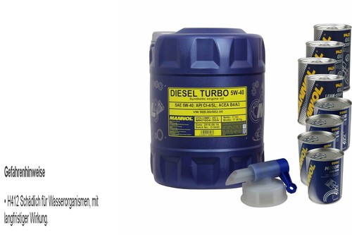 20L Motoröl MANNOL Diesel Turbo 5W-40 4xLeak-Stop+Motor Doctor