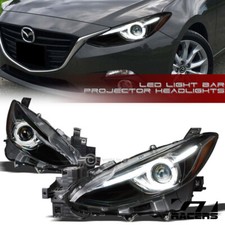 For 2014-2016 Mazda 3 Matte Blk Drl Halo Led Strip Tube Bar Projector Headlights For 2014-2016 Mazda 3 Matte Blk Drl Halo Led Strip Tube Bar Projector Headlights