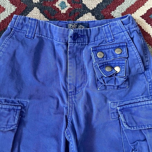 Polo Ralph Lauren Cargo Shorts Boys Size 7 Blue Cotton Twill - Picture 8 of 12