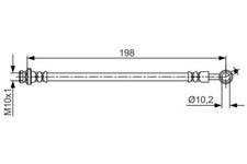 BOSCH 1987481713 Bremsschlauch 198 mm für NISSAN LEAF Electric 11.10-