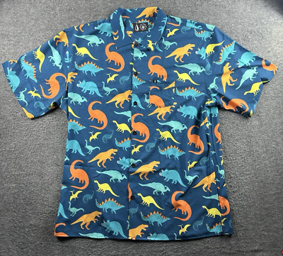 TACHUNTFISH THF Mojito Dino Dinosaurs Button Short Sleeve Shirt Men's 4XL
