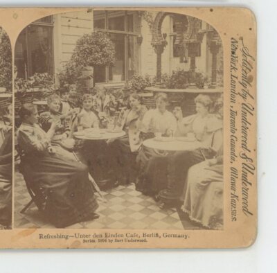 Women Refreshing Unter Den Linden Cafe Berlin Germany Underwood Stereoview