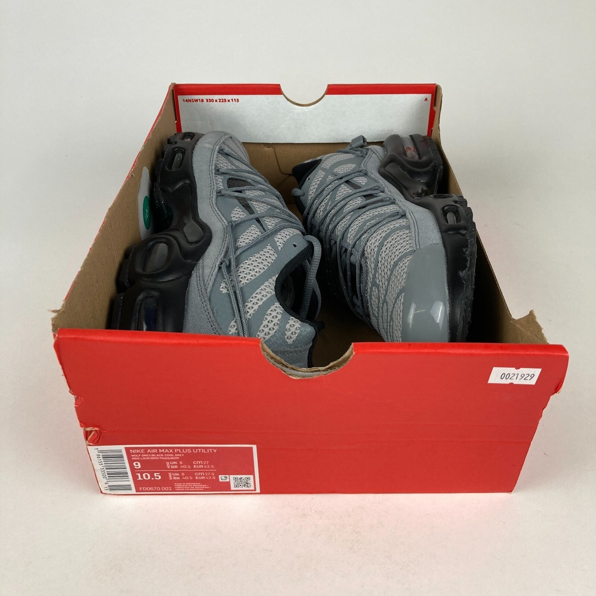 Nike Air Max Plus Utility Cool Grey Black FD0670-002 Men's Nike Air Max Plus Utility Cool Grey Black FD0670-002 Men's