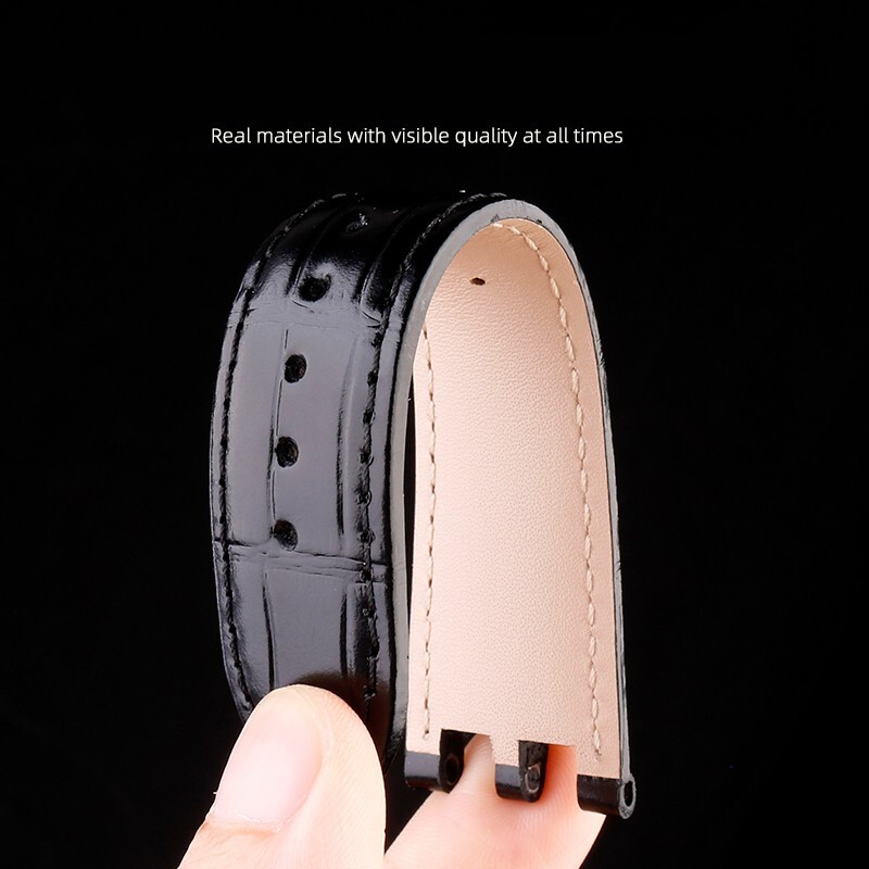 For Versace V-RACE CHRONO Genuine Leather Wacthband 24mm