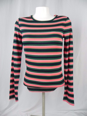 red blue and green striped shirt