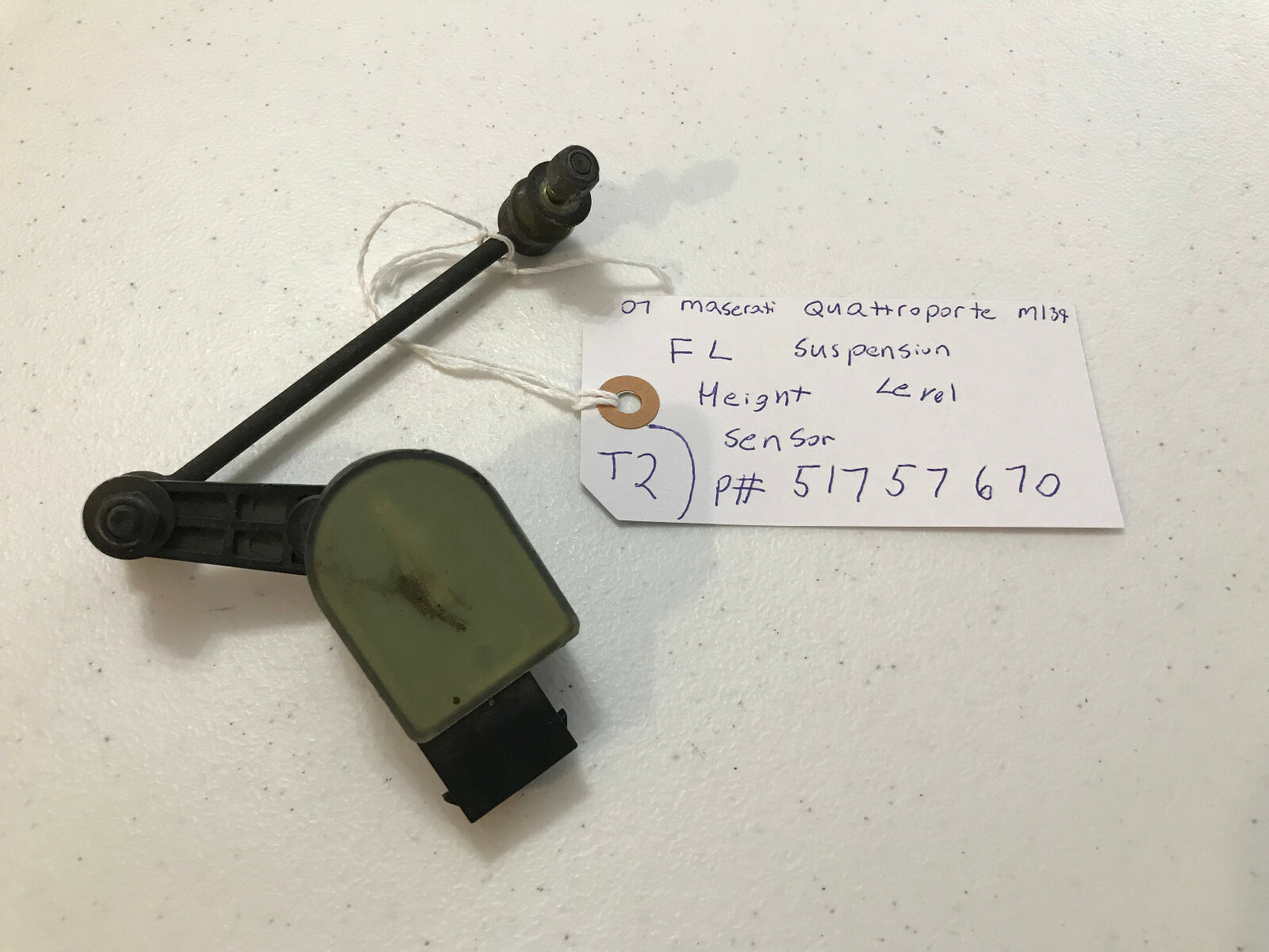 07 MASERATI QUATTROPORTE M139, 4.2 V8 FRONT LEFT SUSPENSION HEIGHT LEVEL SENSOR 