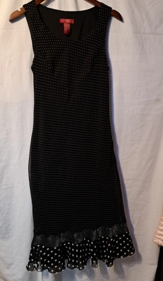 Vestido negro sangría vintage talla 6 36 busto 45 largo sin mangas con chaqueta transparente Foto 4 de 4