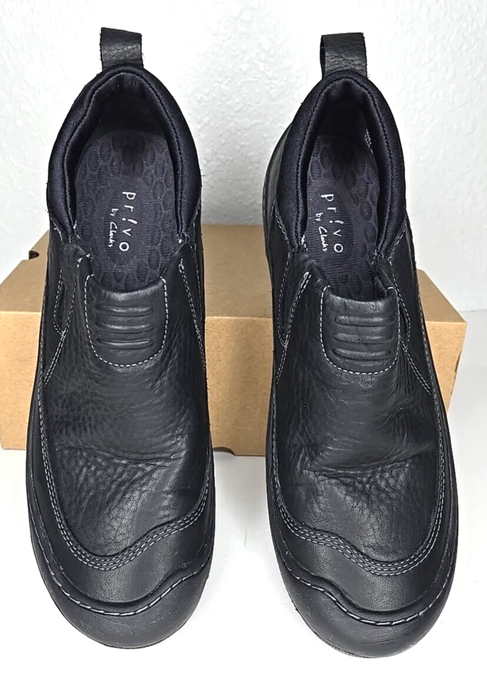 Zapatos Privo para mujer de cuero negro sin cordones acolchados cómodos Clarks talla-9,5 M/39 Foto 2 de 4