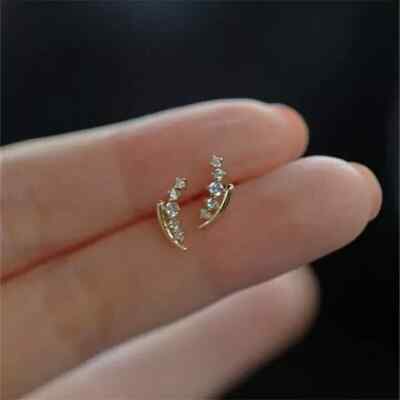 1Ct Round Cut Lab-Created Diamond Women's Stud Earrings 14k Yellow Gold Plated