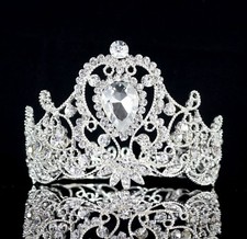 Princess Crystal Rhinestone Women Girl's Hair Tiara Crown Silver Prom Bridal T87