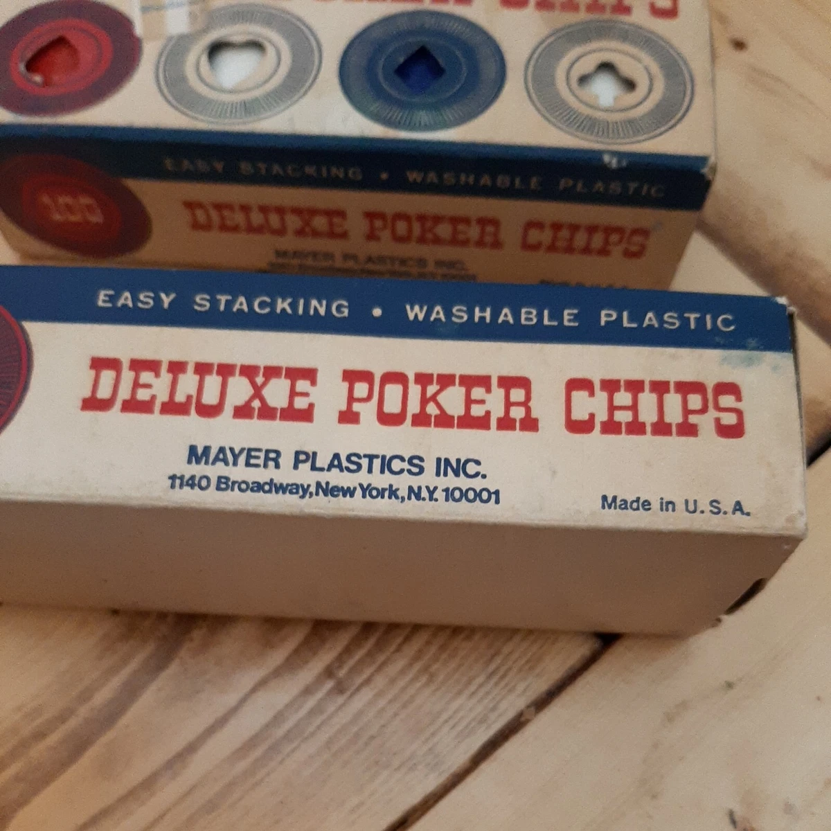 VINTAGE POKER CHIPS, X 100 Count, Diameter, Red White Blue,, 53 OFF