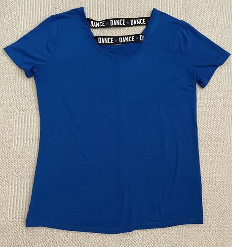 Justice Blue Dance Shirt Girls Size 16 Cute Dancer Print w/ Strappy Back Detail - Picture 6 of 7